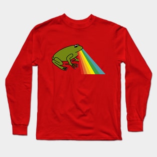 Animals with Rainbow Puke Green Frog Long Sleeve T-Shirt